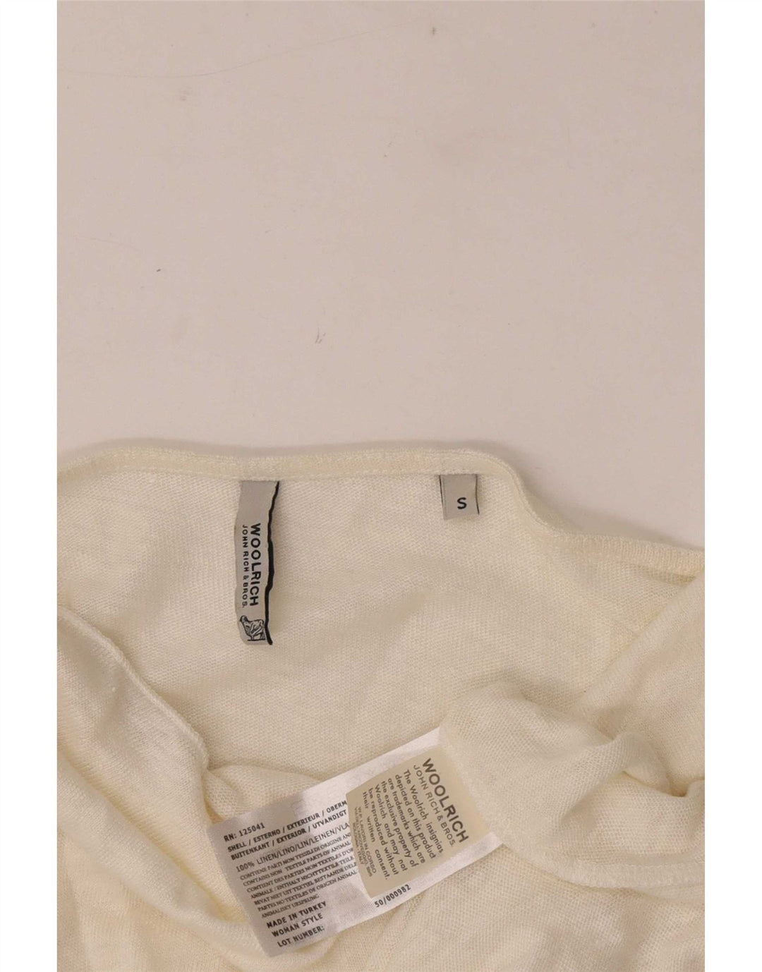 Woolrich Womens 3/4 Sleeve Oversized Off Shoulder Top UK 10 Small White