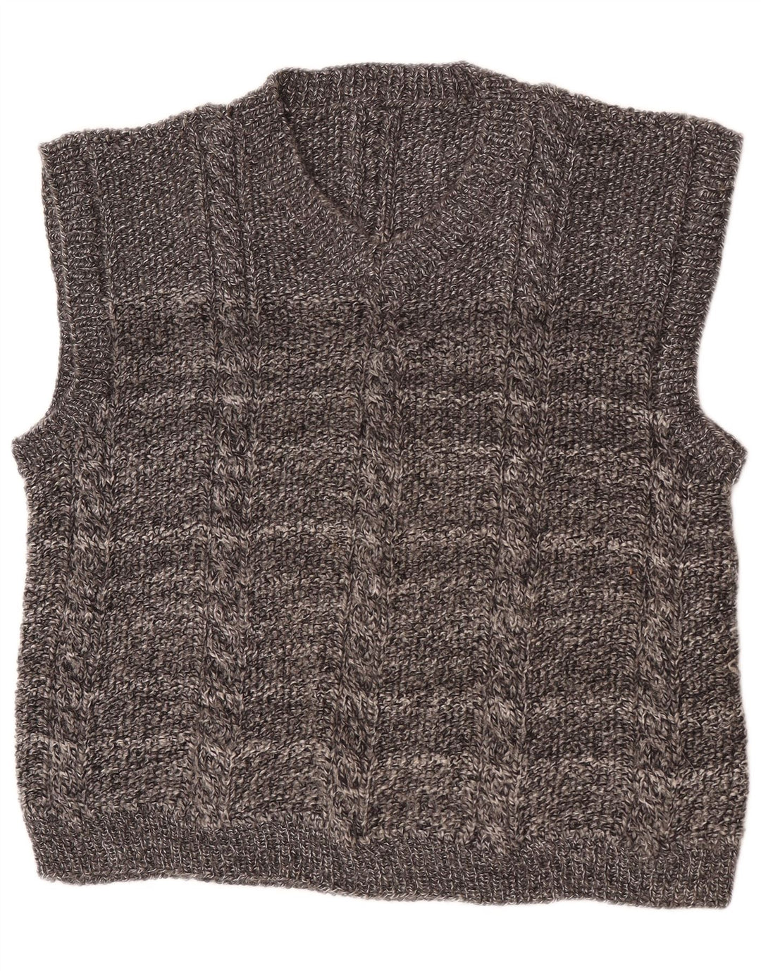 Vintage Mens Vest Tank Top XL Grey Striped