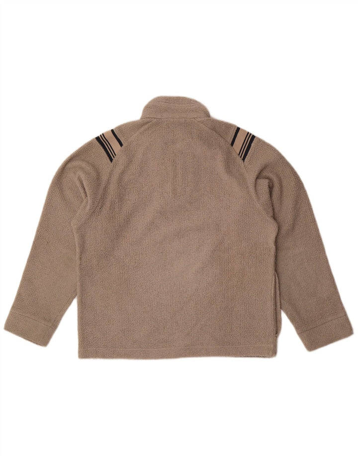 Sergio Tacchini Mens Zip Neck Fleece Jumper Medium Grey Striped