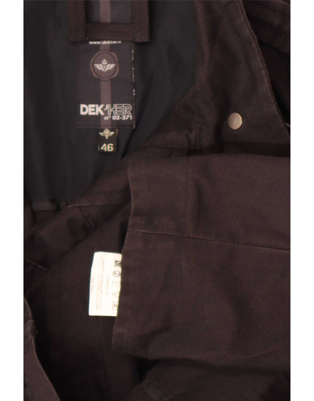 Dekker Womens Utility Jacket EU 46 Large Black Cotton