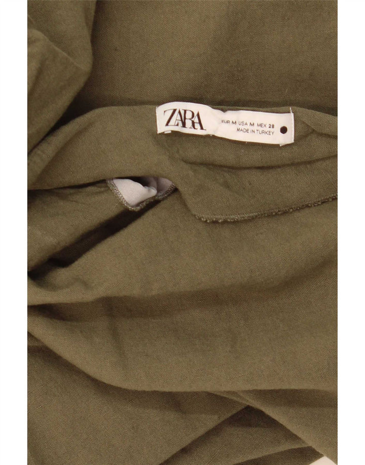 Zara Womens Midi Skirt Medium W28 Khaki