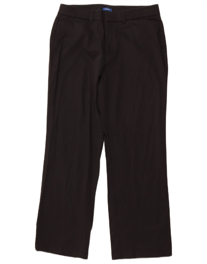 DOCKERS Womens Straight Casual Trousers US 12 Large W32 L29 Black Cotton