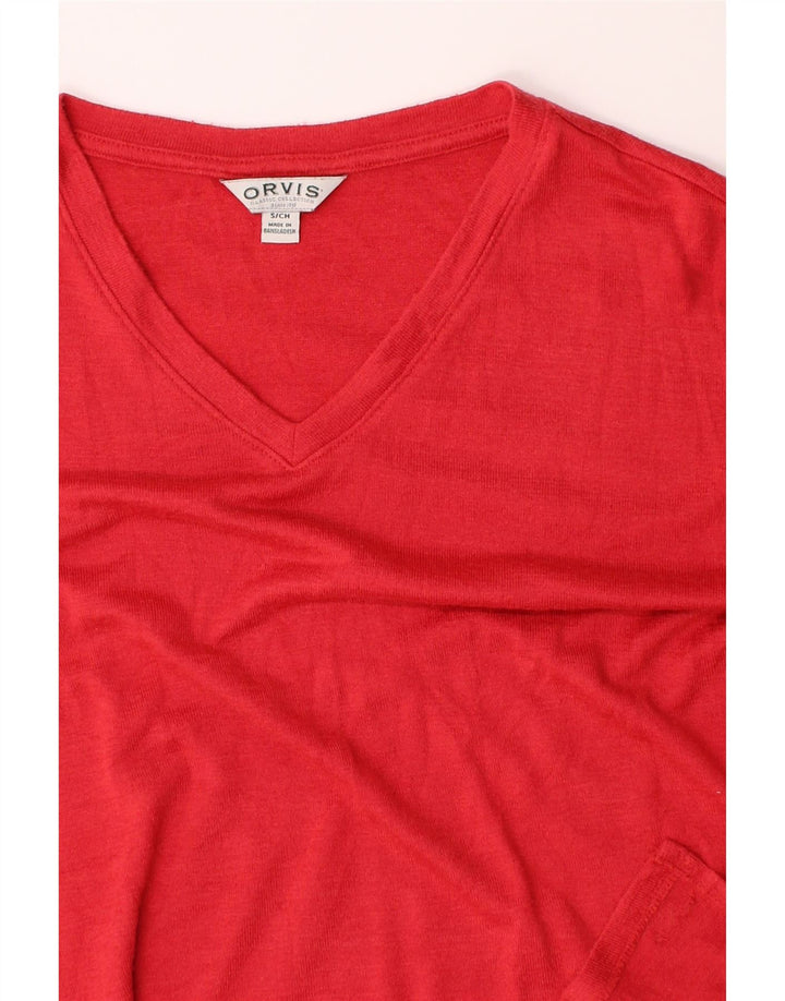 ORVIS Womens Oversized T-Shirt Top UK 10 Small Red Polyester Vintage Orvis and Second-Hand Orvis from Messina Hembry 