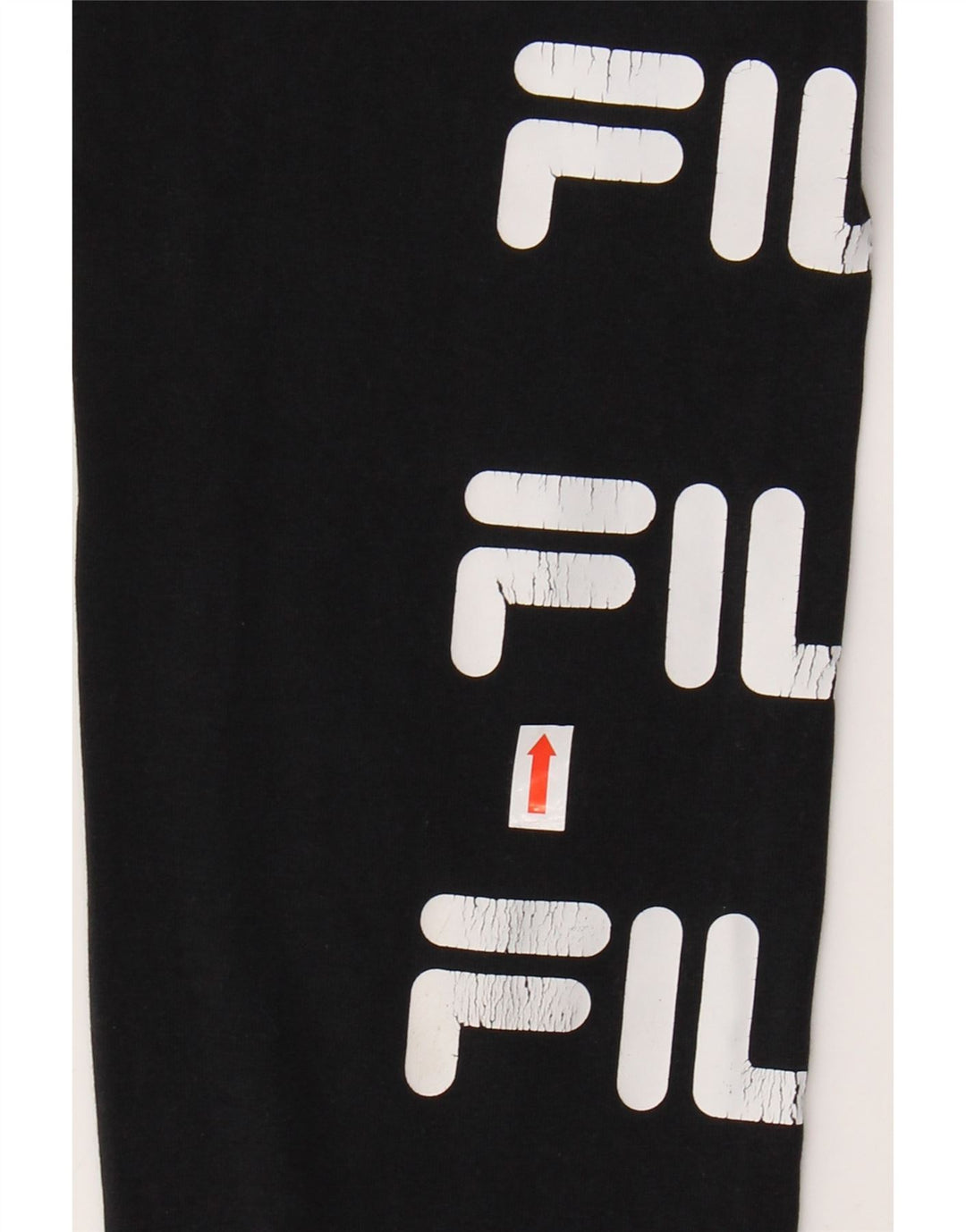 FILA Womens Graphic Leggings UK 10 Small Black Cotton
