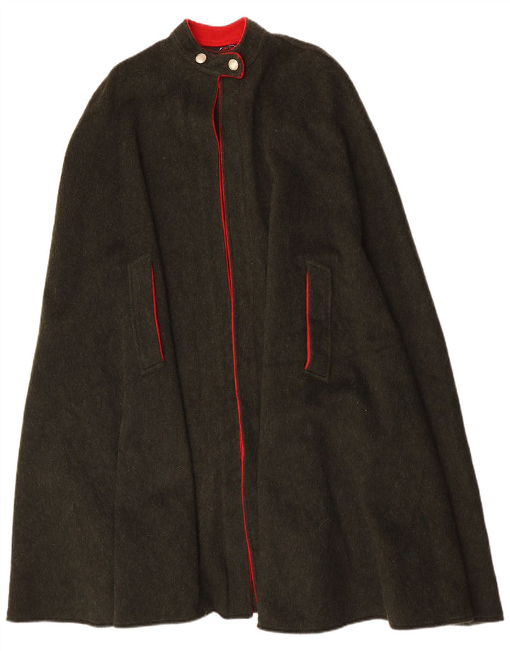 Vintage Womens Cape Coat One Size Khaki Wool