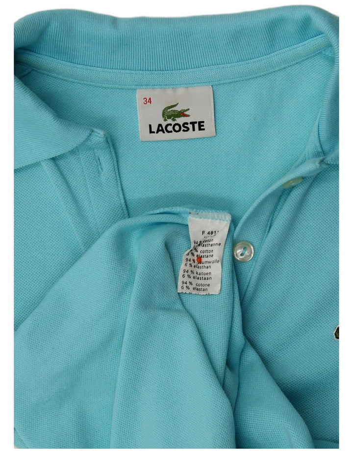 Lacoste Womens Polo Shirt Size 34 Small Blue Cotton