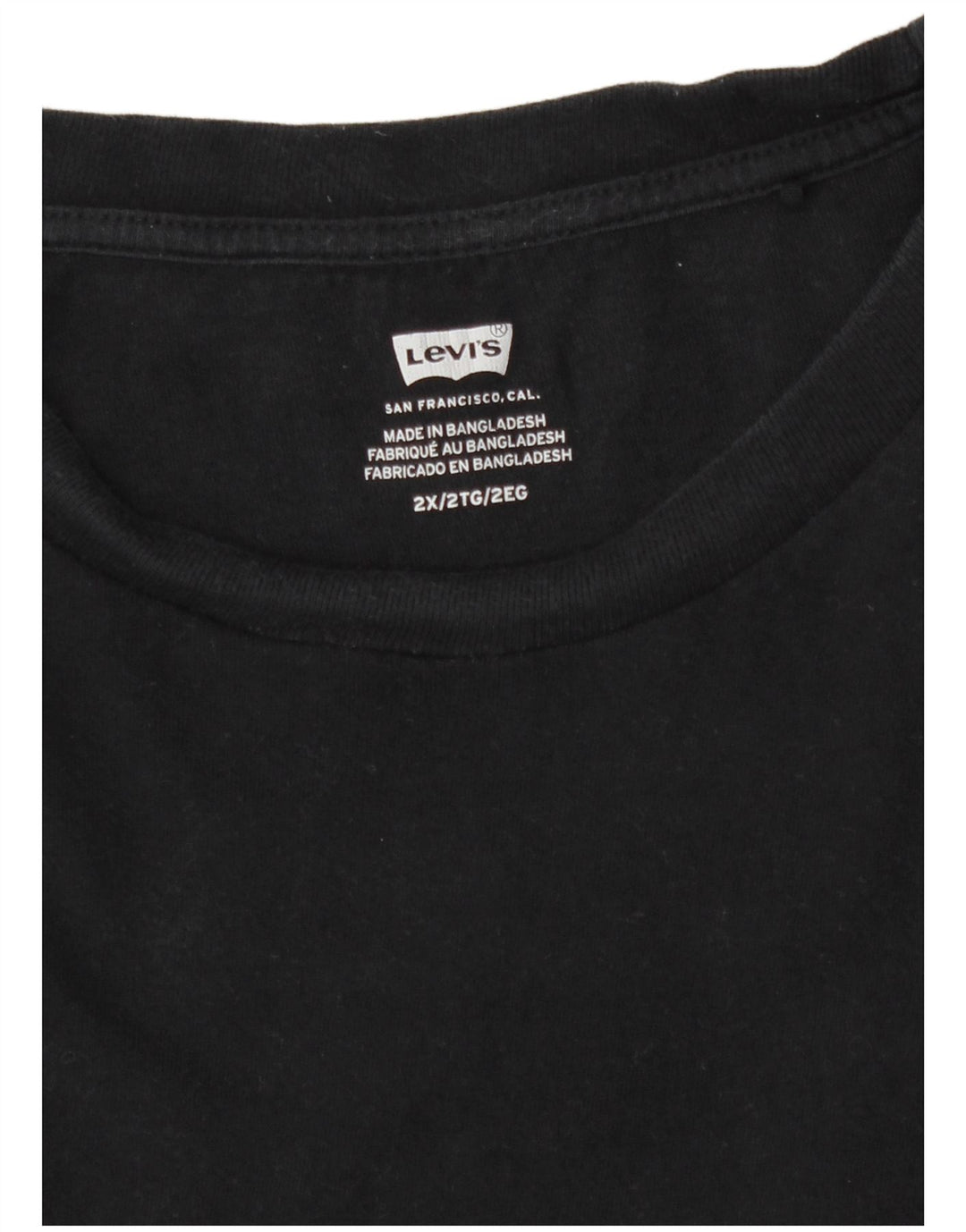 Levi's Womens T-Shirt Top UK 20 2XL Black Cotton