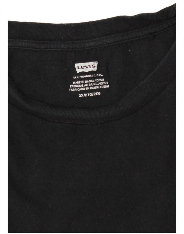 Levi's Womens T-Shirt Top UK 20 2XL Black Cotton