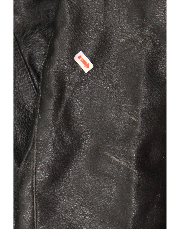 BARISAL Mens Leather Jacket IT 52 XL Black Leather