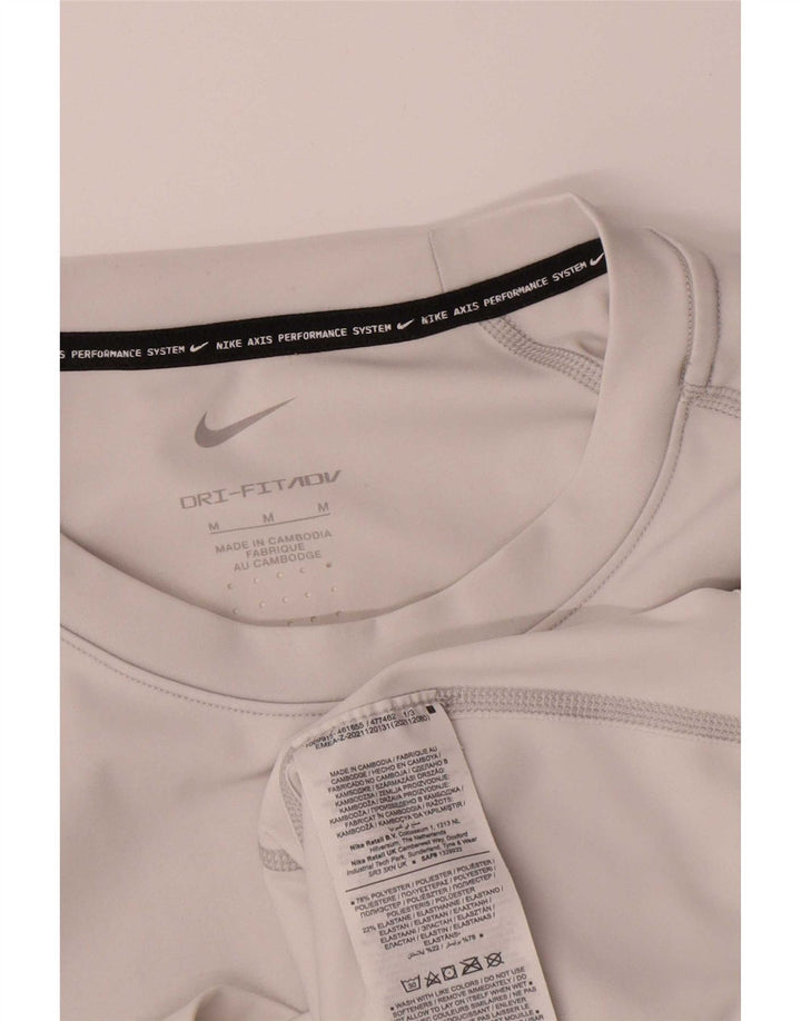 Nike Mens Dri Fit T-Shirt Top Medium Grey Polyester