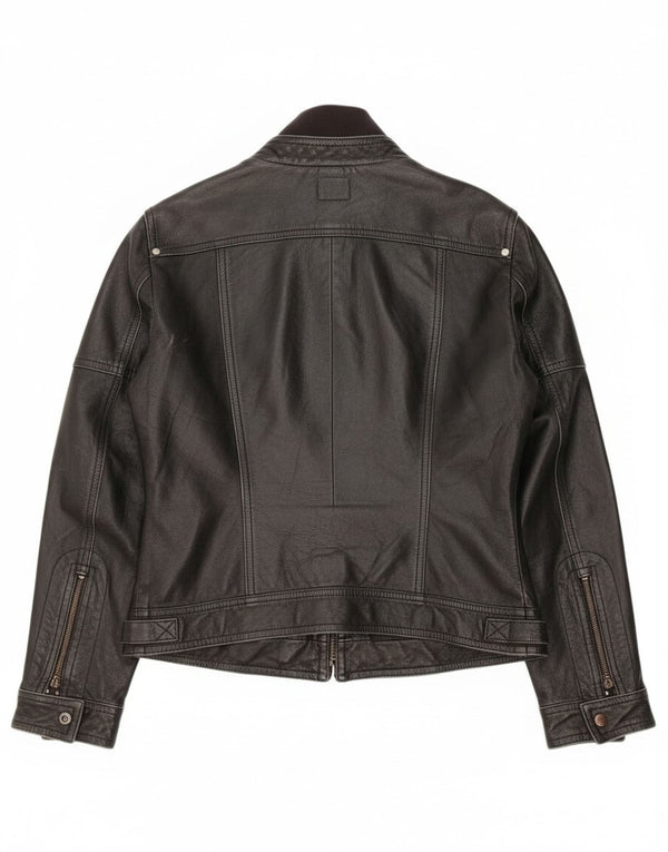 MOTIVI Womens Leather Jacket UK 14 Medium Black