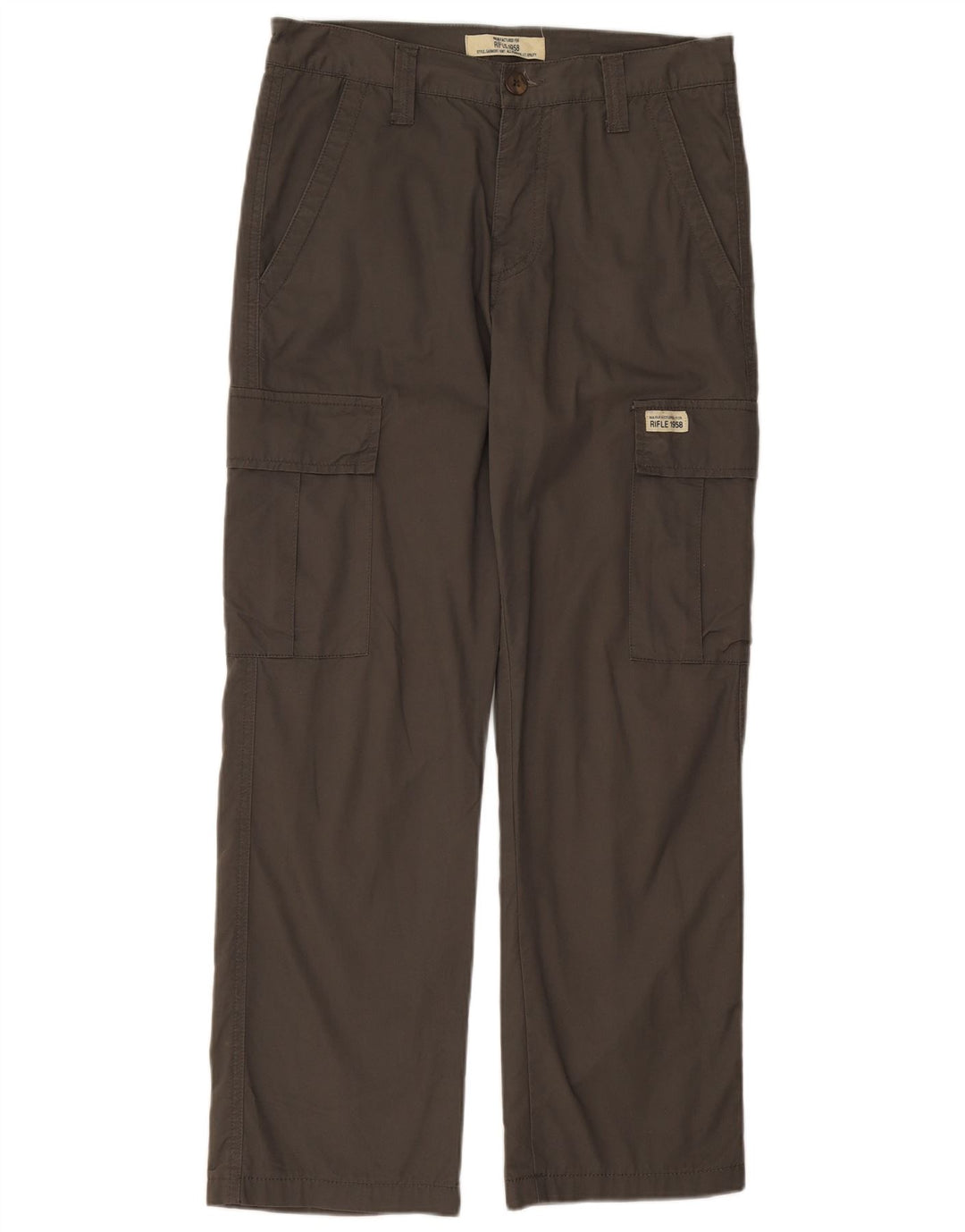 RIFLE Womens Straight Cargo Trousers W32 L29 Grey