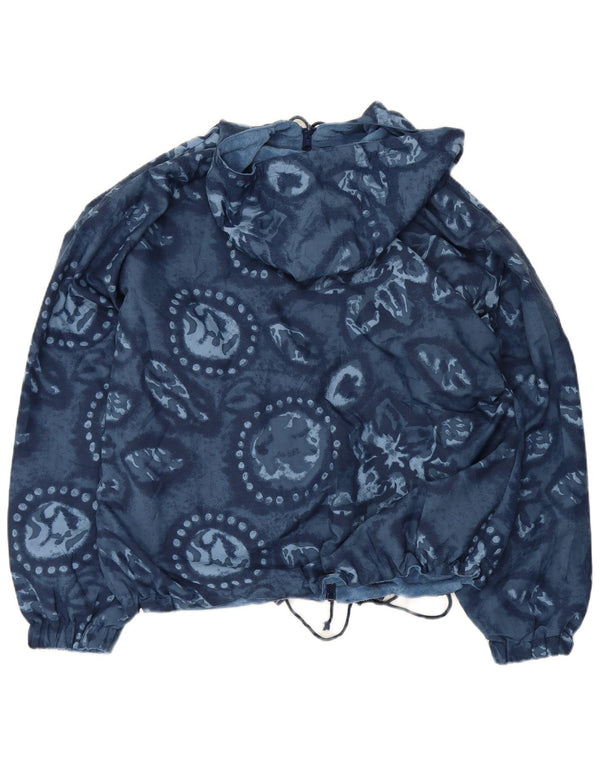 Vintage Mens Loose Fit Graphic Reversible Jacket UK 38 Medium Blue Floral
