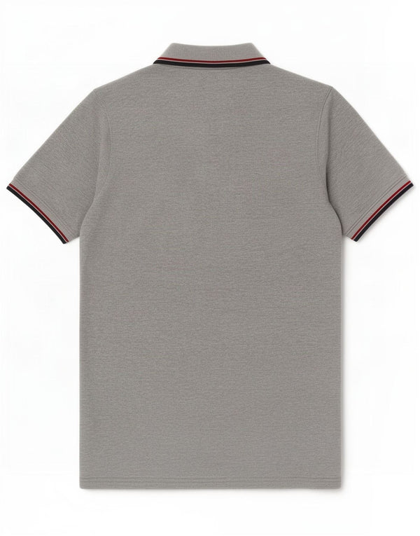 Jack & Jones Mens Polo Shirt Small Grey Striped Cotton
