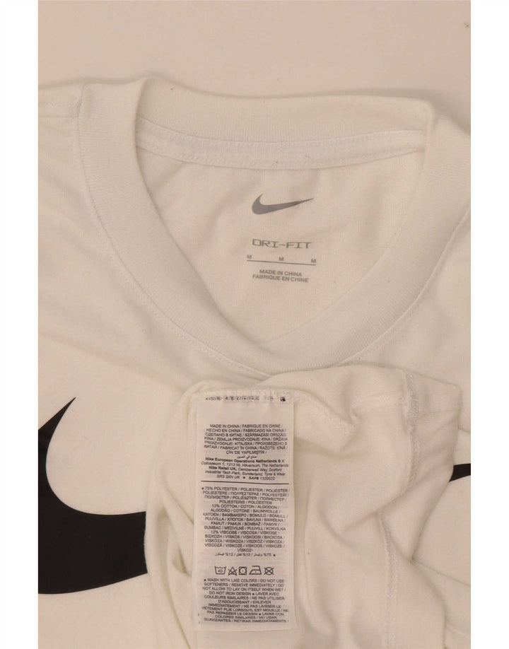Nike Mens Dri Fit Graphic T-Shirt Top Medium White Polyester