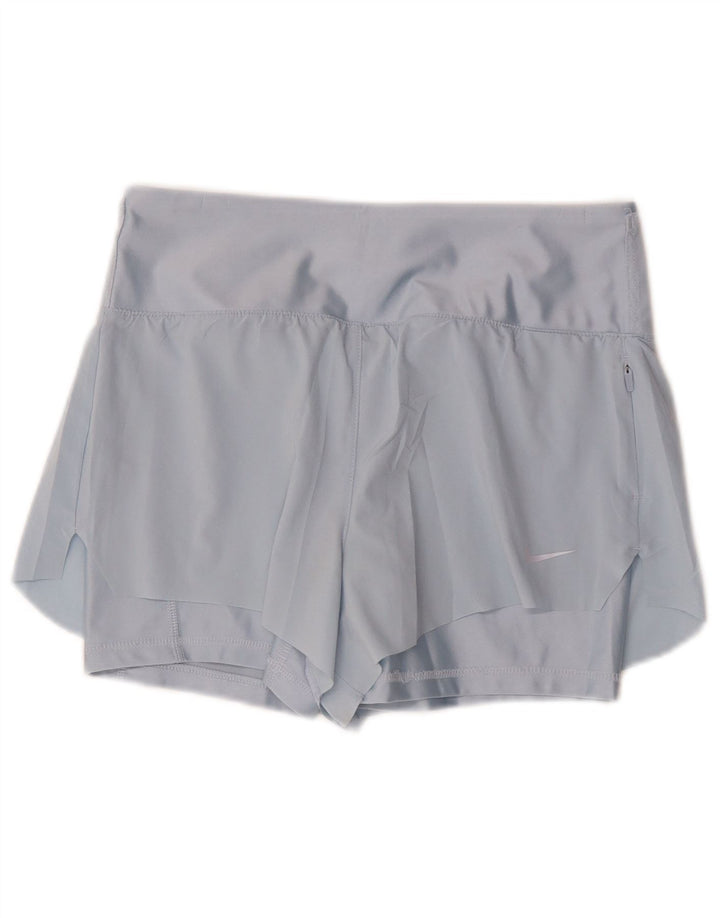 Nike Womens Dri Fit Sport Shorts UK 10 Small Blue Polyester