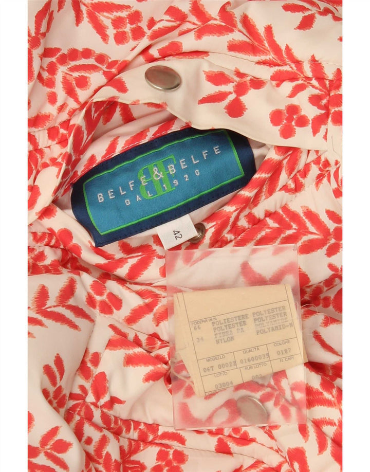 Belfe & Womens Oversized Hooded Reversible Jacket IT 42 Medium Red Floral