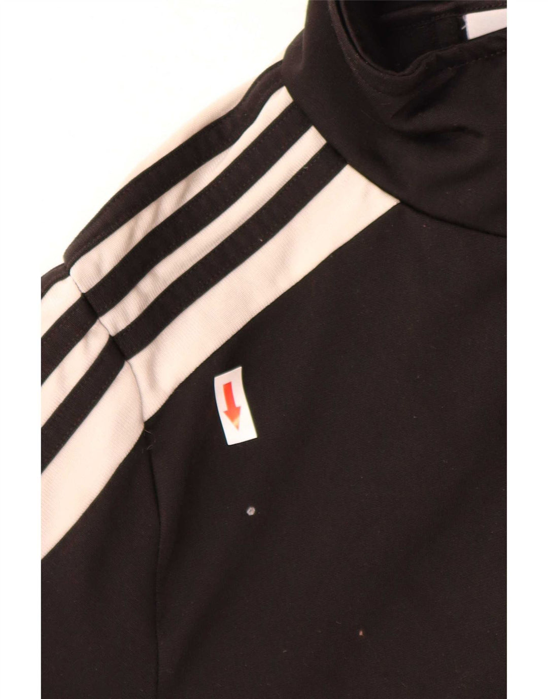 Adidas Womens Tracksuit Top Jacket UK 14 Medium Black Colourblock Polyester