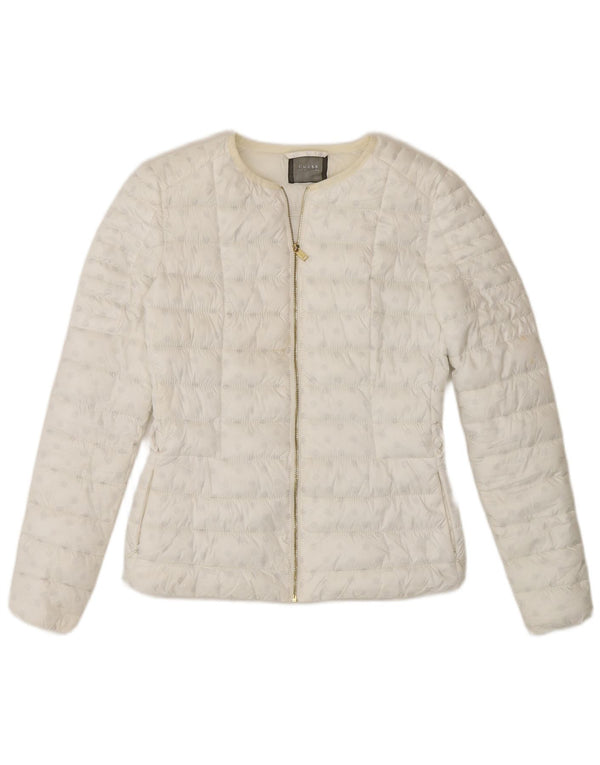 Guess Womens Padded Jacket UK 6 XS White Spotted Polyester