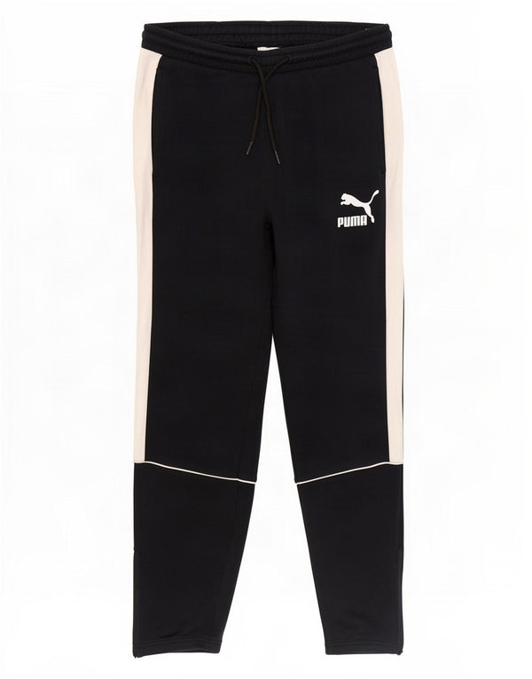 Puma Mens Tracksuit Trousers Medium Black Colourblock Cotton