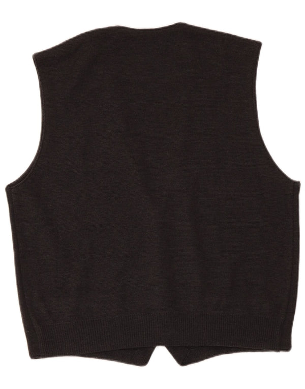 Il Granchio Mens Knit Waistcoat Small Grey Wool