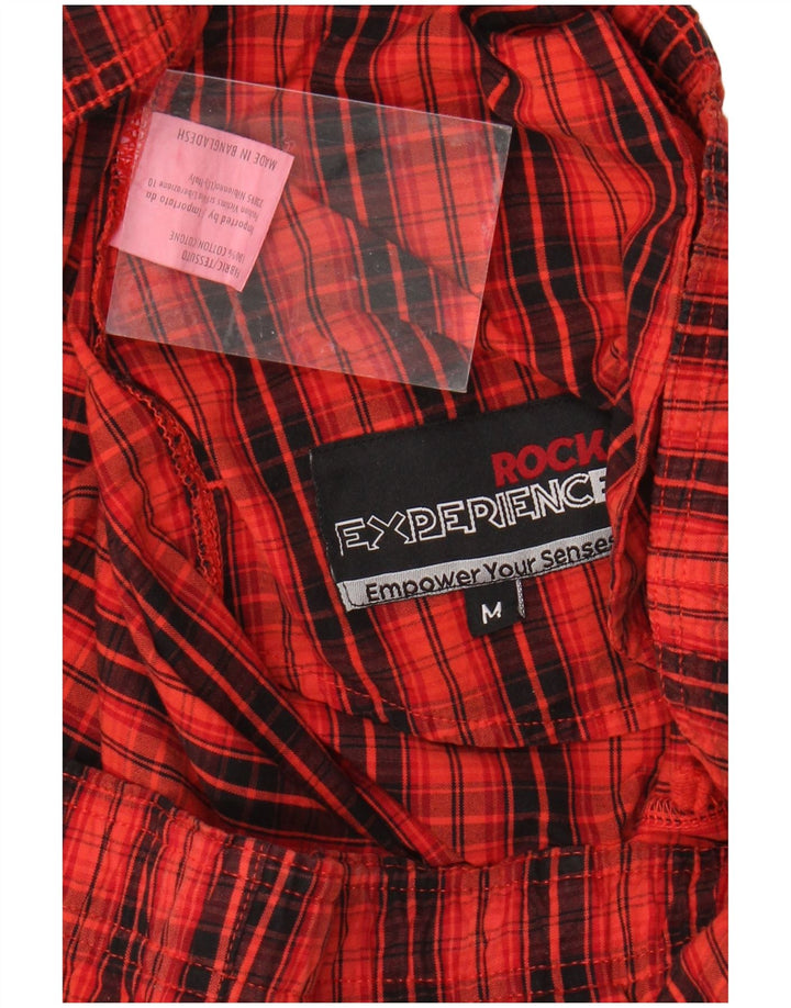 Rock Experience Mens Straight Trousers Medium W32 L32 Red Check Cotton