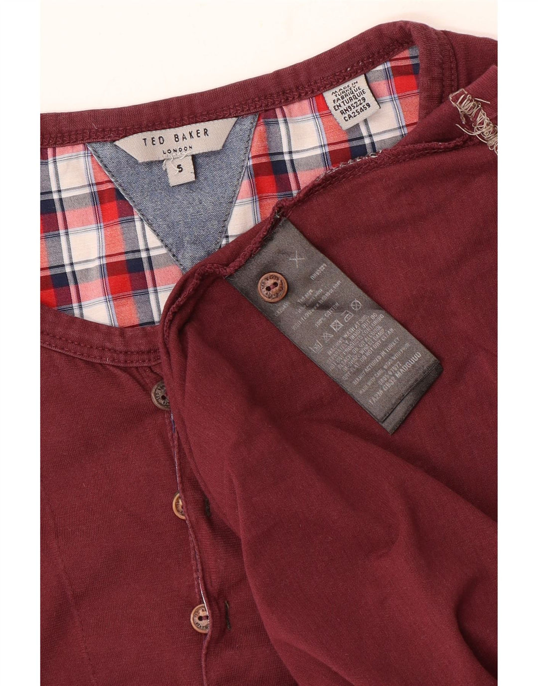 Ted Baker Womens Top Long Sleeve Size 5 XL Maroon Cotton