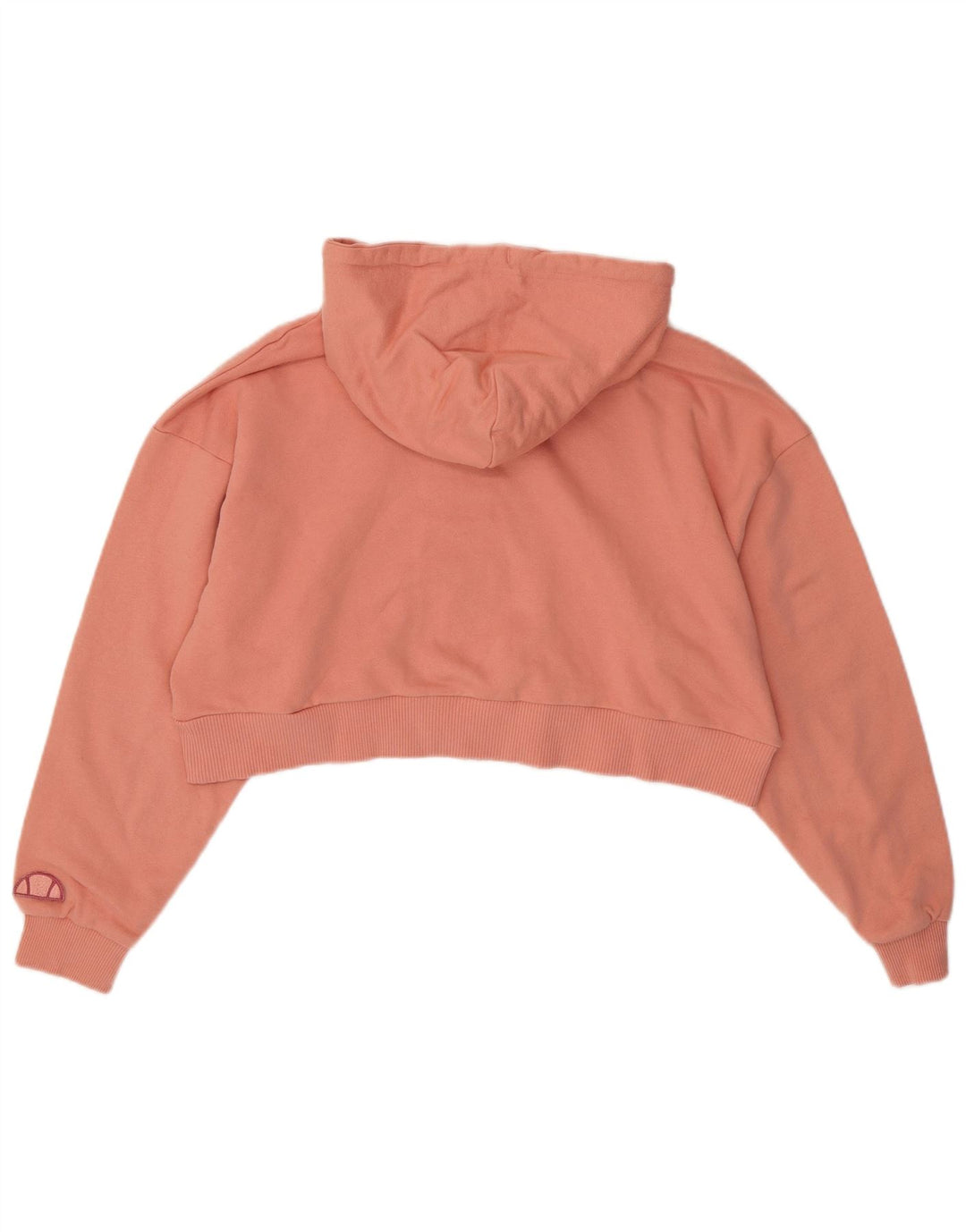 ELLESSE Womens Crop Oversized Hoodie Jumper UK 8 Small Pink Cotton