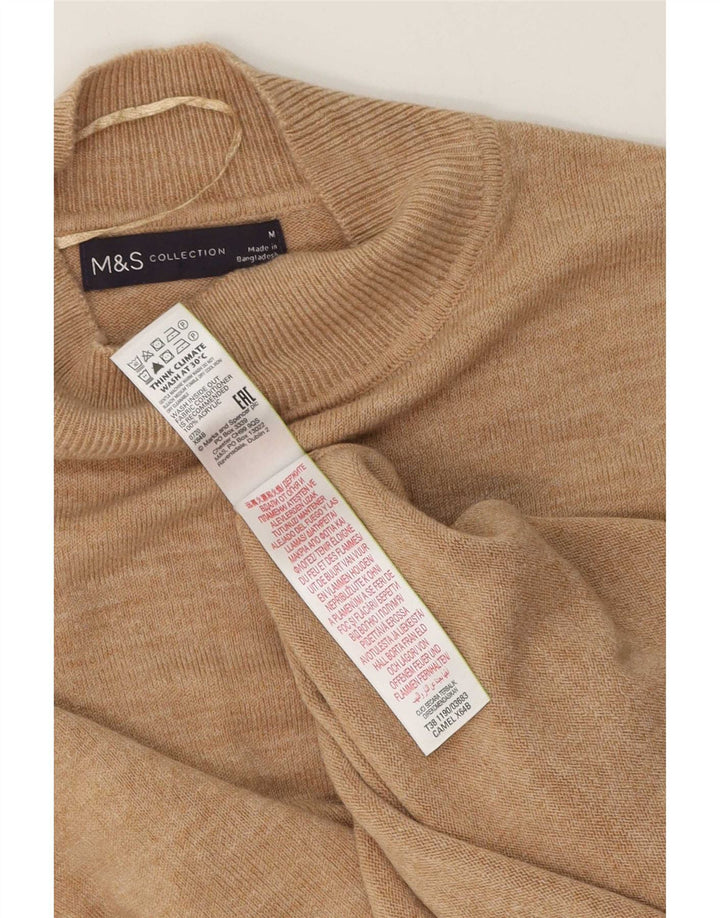 Marks & Spencer Womens Turtle Neck Jumper Sweater UK 14 Medium Beige