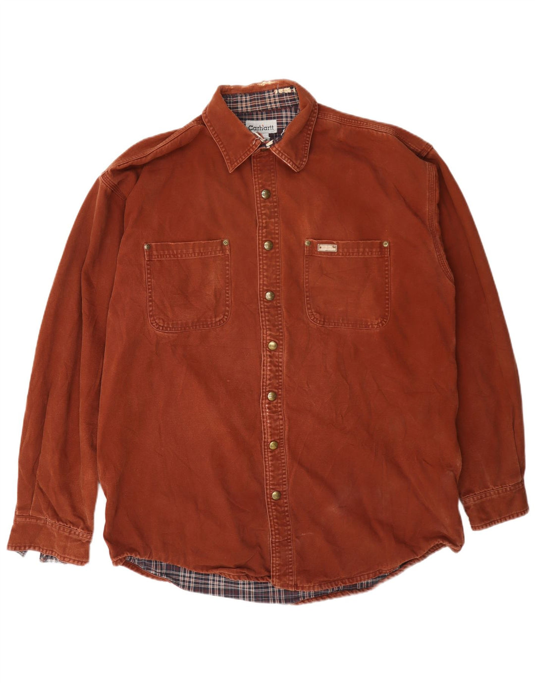 Carhartt Mens Lumberjack Shirt Large Brown Cotton