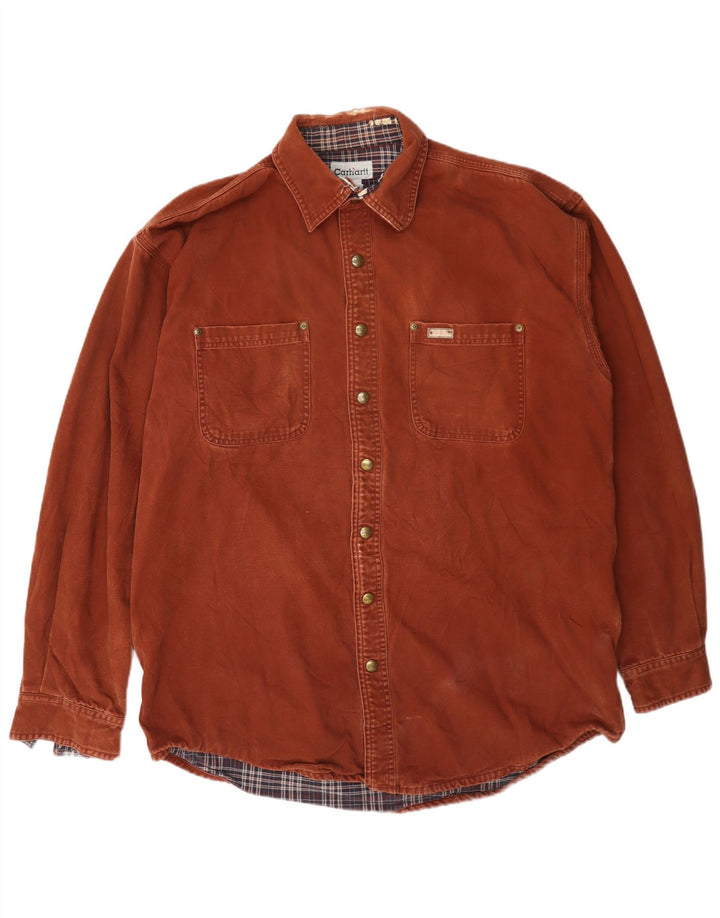 Carhartt Mens Lumberjack Shirt Large Brown Cotton