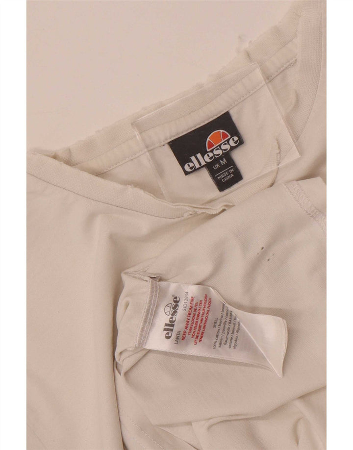Ellesse Mens Graphic T-Shirt Top Medium White Colourblock Cotton