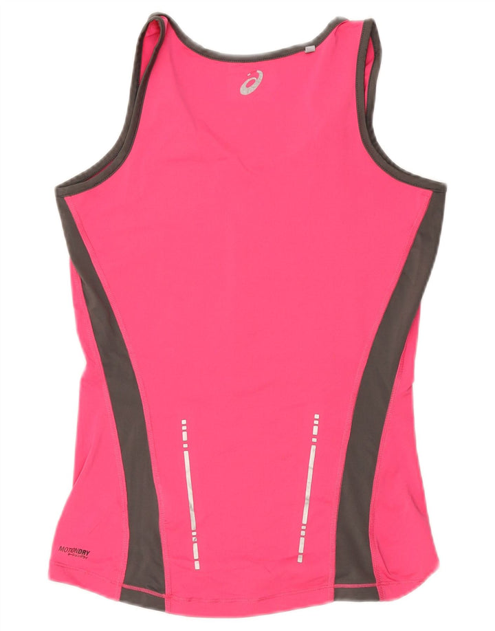 ASICS Womens Vest Top UK 10 Small Pink Colourblock Polyester