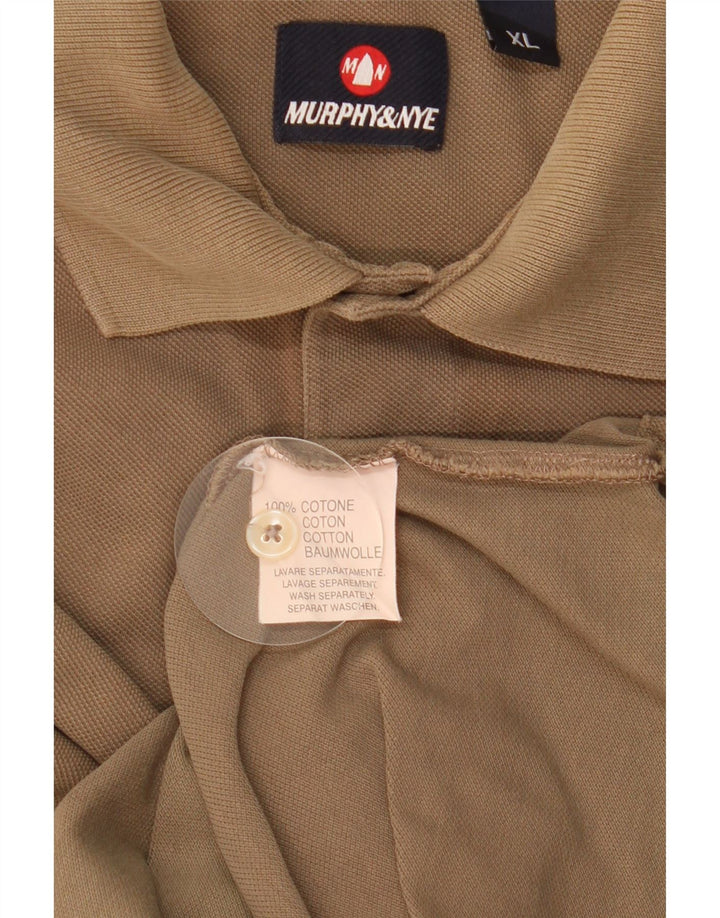MURPHY & NYE Mens Polo Shirt XL Khaki Cotton