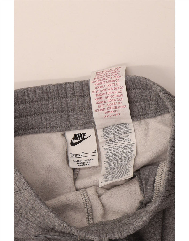 NIKE Boys Tracksuit Trousers Joggers 10-11 Years Medium Grey Cotton