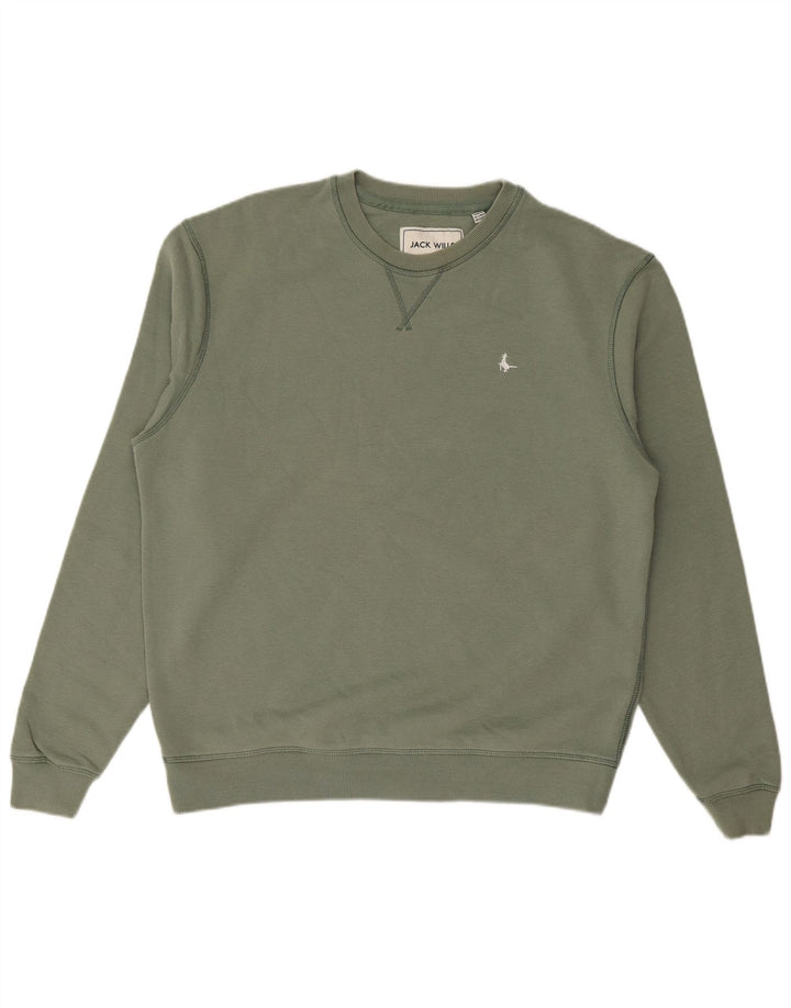 JACK WILLS Mens Sweatshirt Jumper Medium Khaki Cotton