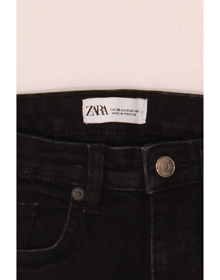 Zara Womens Cropped Jeans EU 38 Small W28 L24 Black