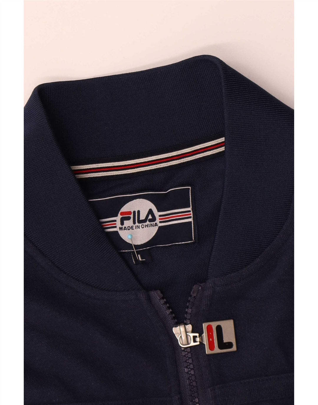 Fila Mens Tracksuit Top Jacket Large Navy Blue Cotton