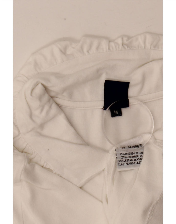 IVY OXFORD Womens Polo Shirt UK 12 Medium White Cotton