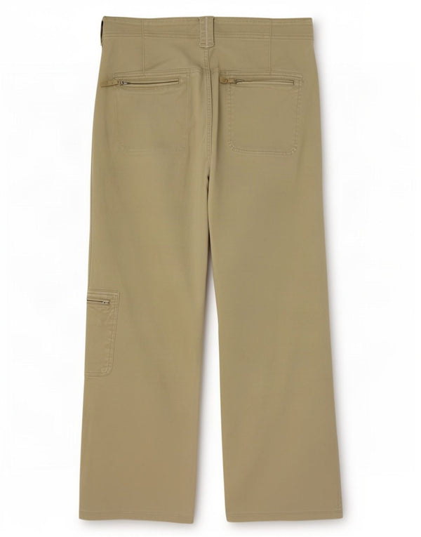 Fila Womens Straight Cargo Trousers UK 14 Large W36 L26 Khaki Cotton