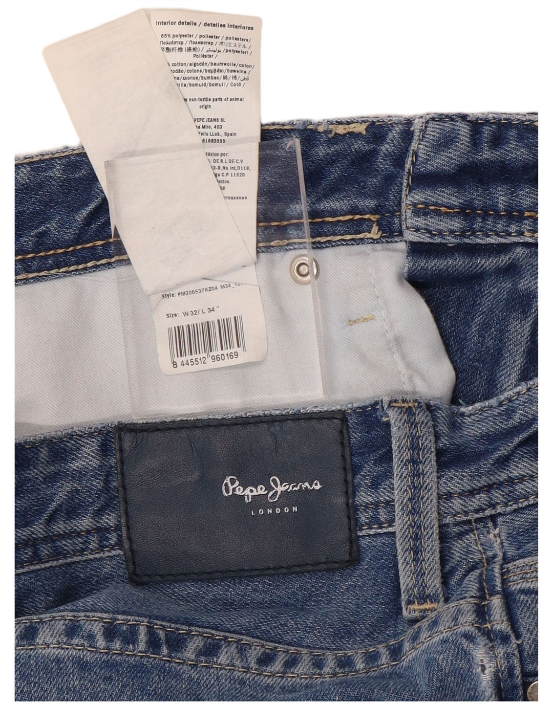 PEPE JEANS Womens Straight Jeans W32 L34 Blue Cotton