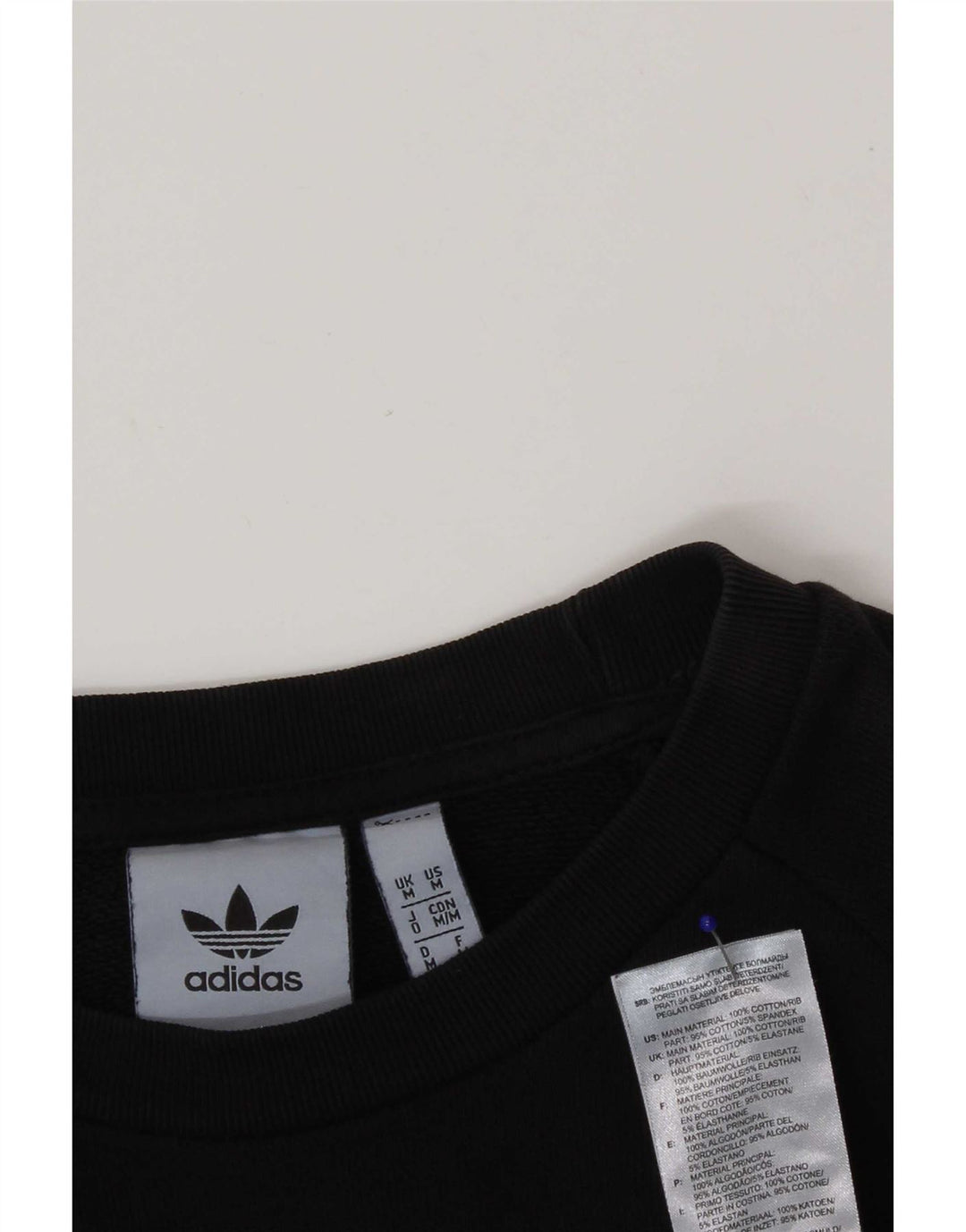 Adidas Mens Sweatshirt Jumper Medium Black Cotton