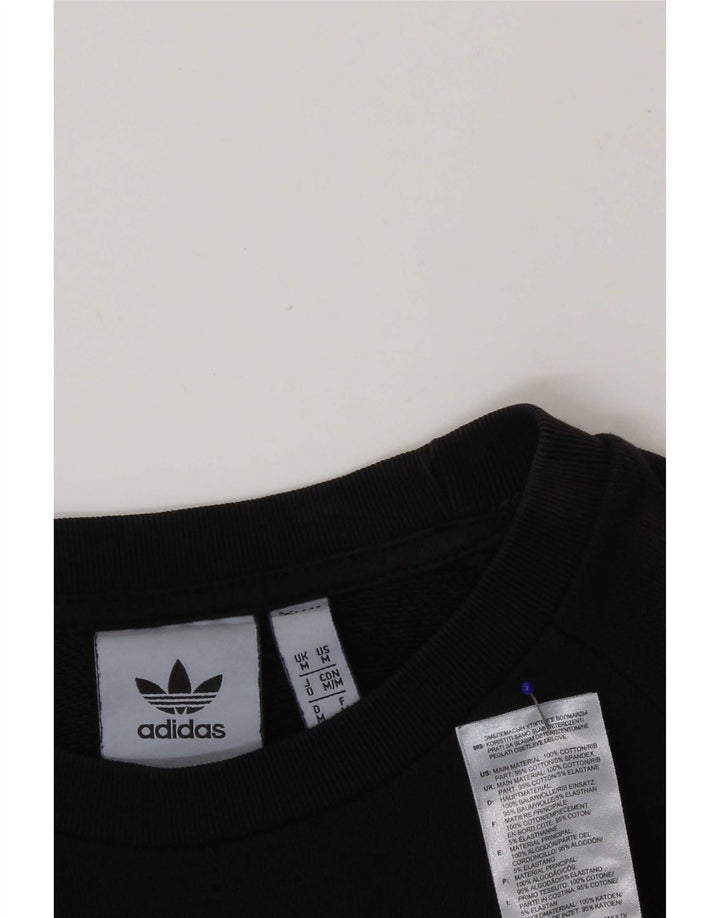 Adidas Mens Sweatshirt Jumper Medium Black Cotton