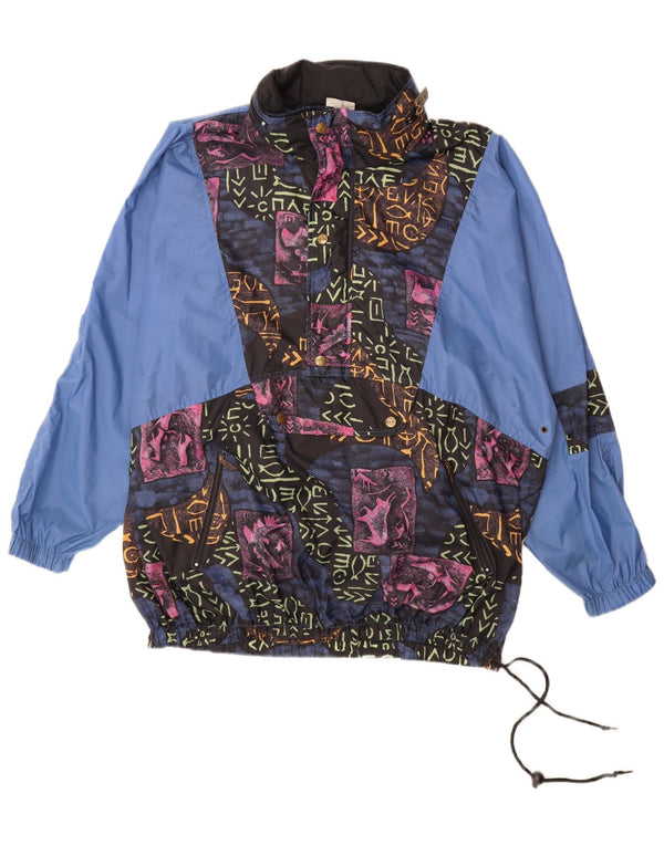 ALEX ATHLETICS  Mens Anorak Jacket UK 40 Large Blue Geometric Polyamide