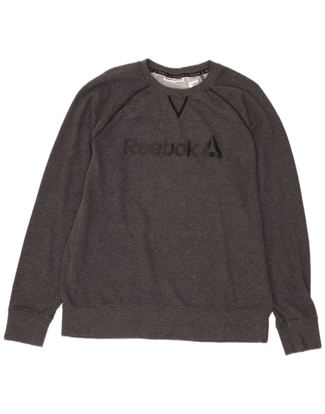 REEBOK Mens Graphic Sweatshirt Jumper Medium Grey Cotton