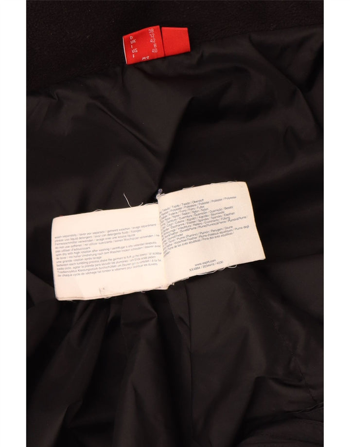 Esprit Womens Hooded Padded Coat UK 12 Medium Black Polyester