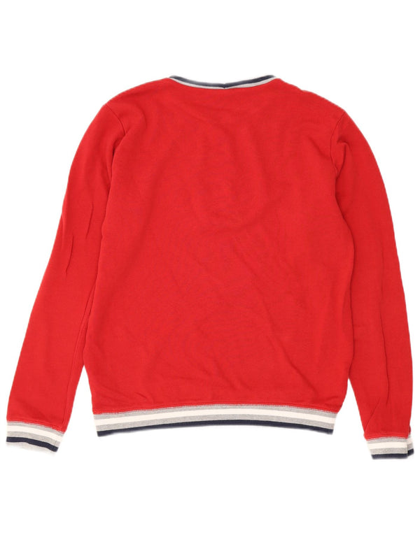 Benetton Boys Graphic Crew Neck Jumper Sweater 11-12 Years 2XL Red Striped