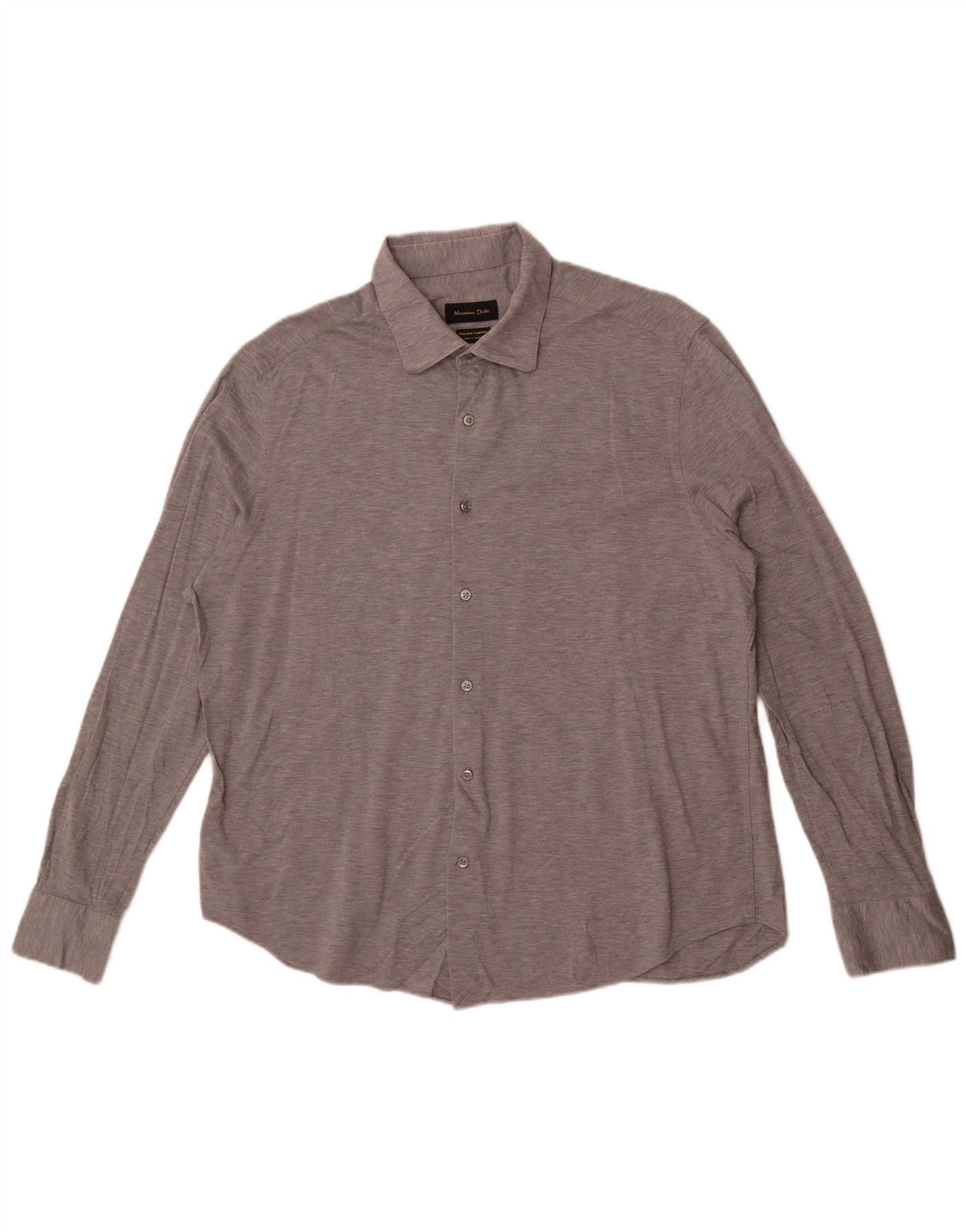 Massimo Dutti Mens Shirt 2XL Grey Cotton