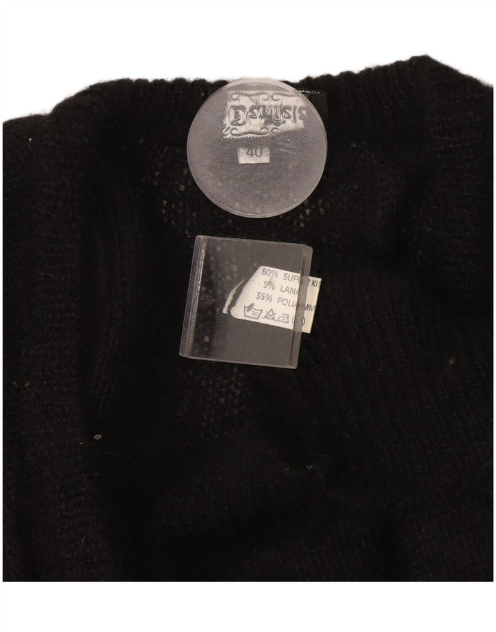 Vintage Womens Cardigan Sweater EU 40 Medium Black Mohair