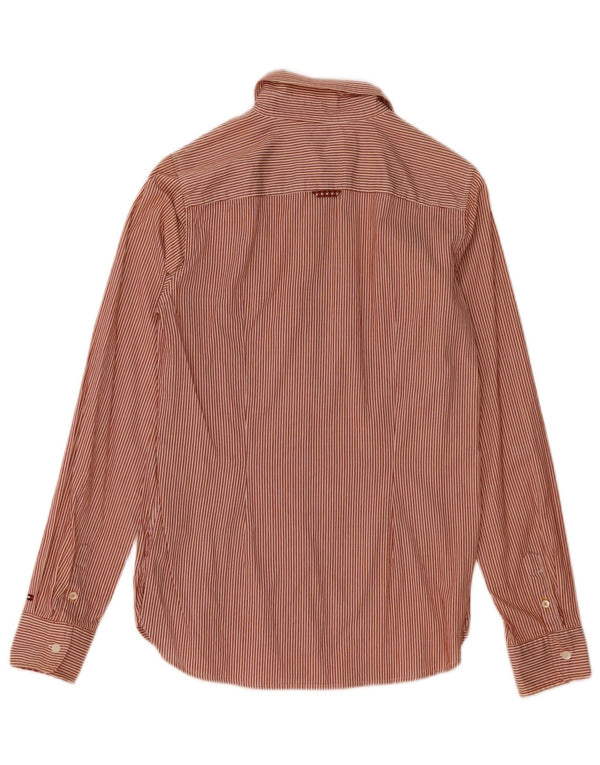 Tommy Hilfiger Womens Shirt US 6 Medium Red Striped Cotton
